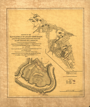 Sketch of the battlefield of Logan's Cross Roads