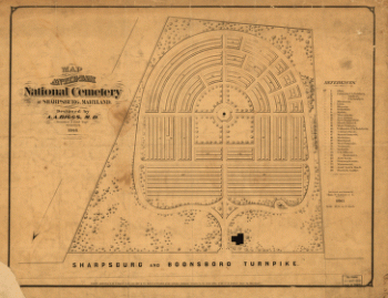 Map of Antietam National Cemetary at Sharpsburg, Maryland