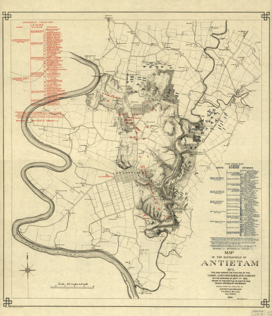 Map of the battlefield of Antietam. No. 1.