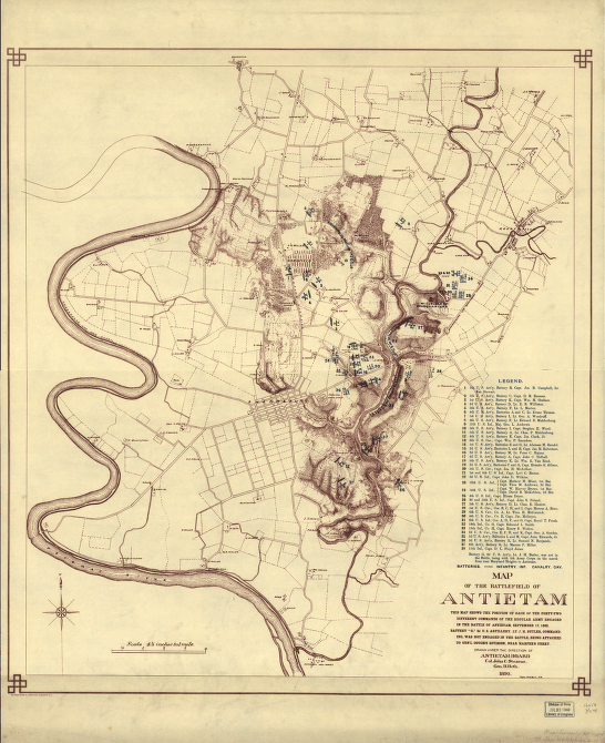 Map of the battlefield of Antietam