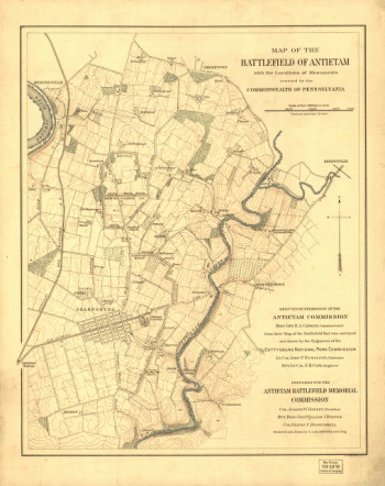Map of the battlefield of Antietam