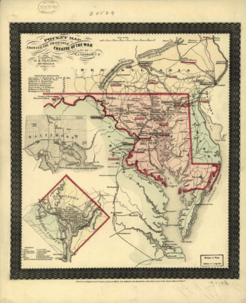 Pocket map showing the probable theatre of the war