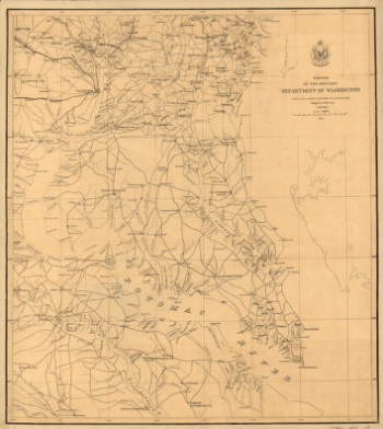 Portion of the Military department of Washington embraching lower counties of Maryland.