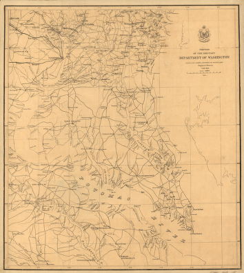 Portion of the Military department of Washington embraching lower counties of Maryland.