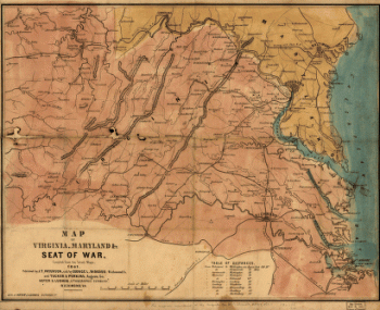 Map of Virginia, Maryland, and Seat of War