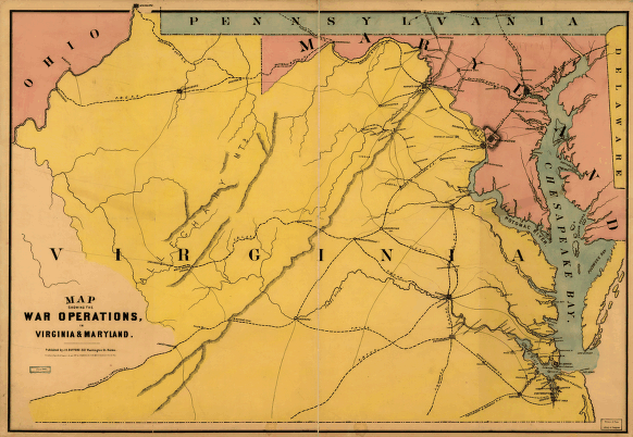 Map showing the war operations, in Virginia & Maryland