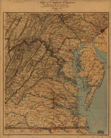Map of eastern Virginia