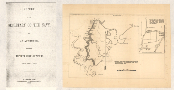 Map showing the route of the late expedition