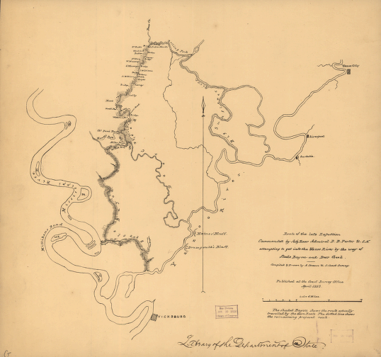 Route of the late expedition commanded by Act'g. Rear Admiral D. D. Porter U.S.N