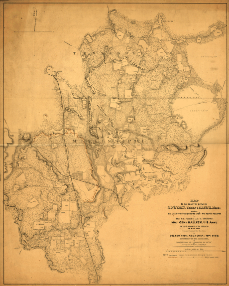 Map of the country between Monterey, Tenn. & Corinth, Miss.