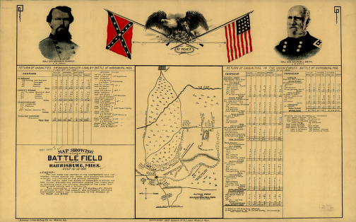 Map showing the battle field at Harrisburg