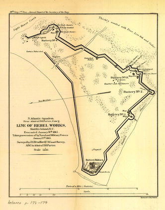 Line of rebel works, Smith's Island, N.C.