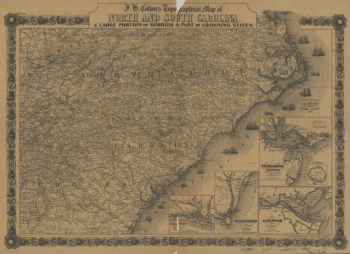 J. H. Colton's topographical map of North and South Carolina