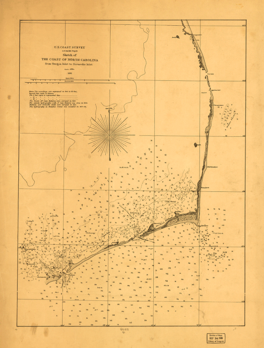 Sketch of the coast of North Carolina from Oregon Inlet to Ocracoke Inlet