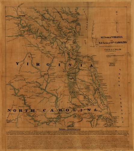 S.E. portion of Virginia and N.E. portion of North Carolina