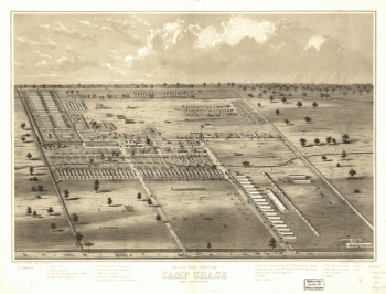Bird's eye view of Camp Chase near Columbus, Ohio