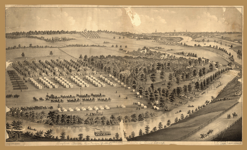 Army camp at Gaylord's Grove, Cuyahoga Falls, Ohio