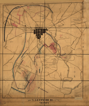 Map of Gettysburg and vicinity
