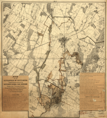 Map of the battlefield of Gettysburg