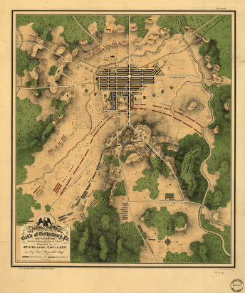 Map of the battle of Gettysburg, Pa.