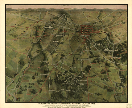 Perspective view of Gettysburg National Military Park