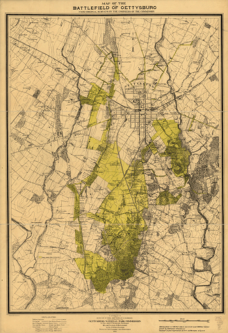 Map of the battlefield of Gettysburg
