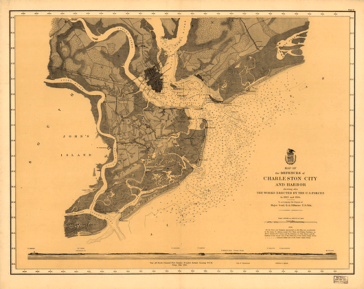Map of the defences of Charleston city and harbor