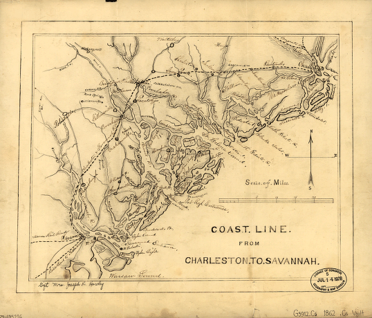 Coast line from Charleston to Savannah