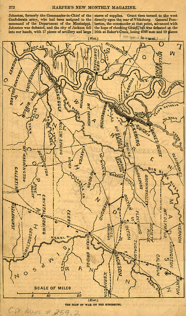 Grierson's route from La Grange to Baton Rouge - Map 2