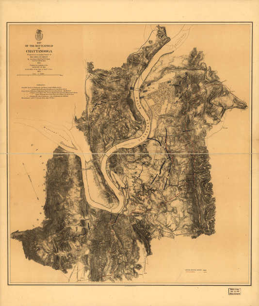 Map of the battlefield of Chattanooga