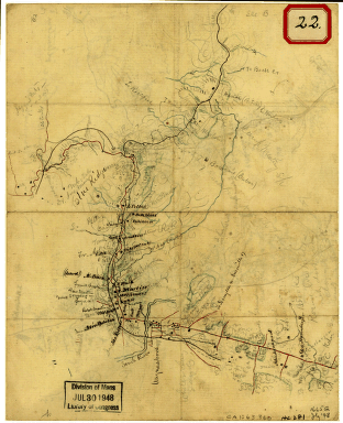 Sketch of the road from Waynesboro toward Staunton - Map 1
