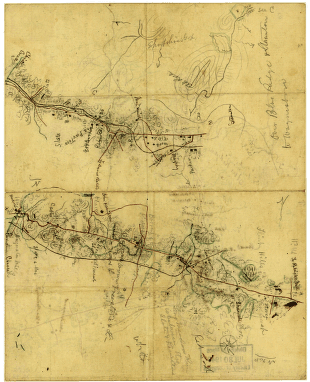 Sketch of the road from Waynesboro toward Staunton - Map 2
