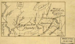 Map of Augusta Co., Virginia, 1738-1770