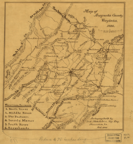Map of Augusta County, Virginia in 1886