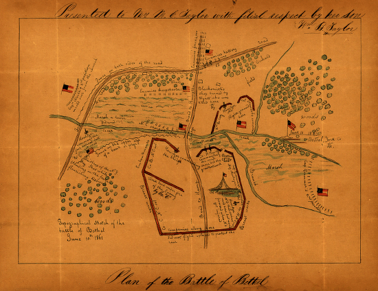 Topographical sketch of the Battle of Bethel