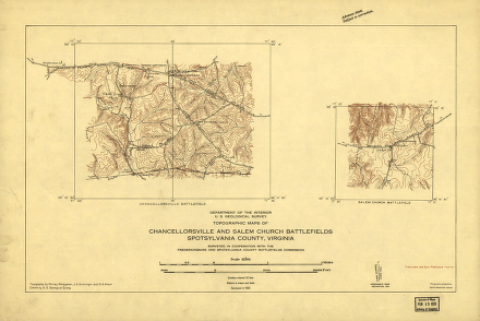 Topographic maps of Chancellorsville and Salem Church battlefields