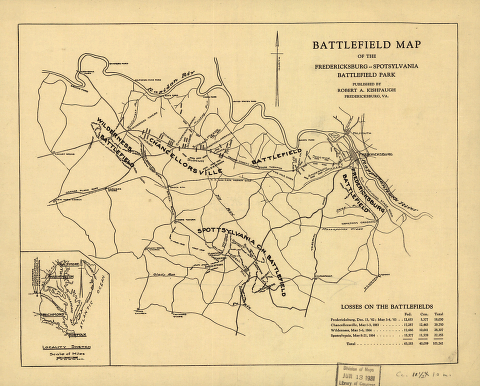 Map of the Fredericksburg-Spotsylvania Battlefield Park
