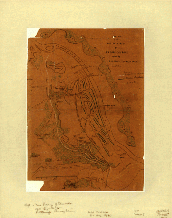 Sketch of the battle field of Fredericksburg