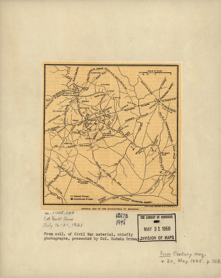 General map of the battle-field of Manassas