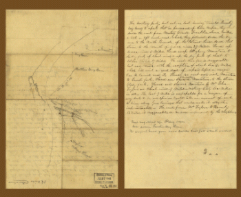 Pencil sketch of the route of scouting party from Monterey, Highland County