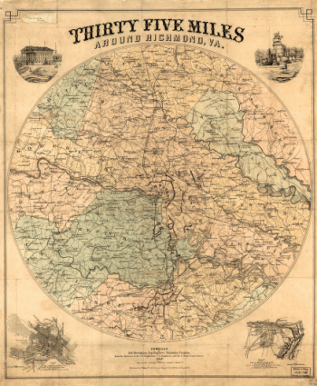 Thirty five miles around Richmond, Va - Map 1