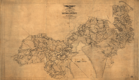 Military map of Suffolk & vicinity