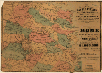 The battle fields and military positions in the Virginian Peninsula