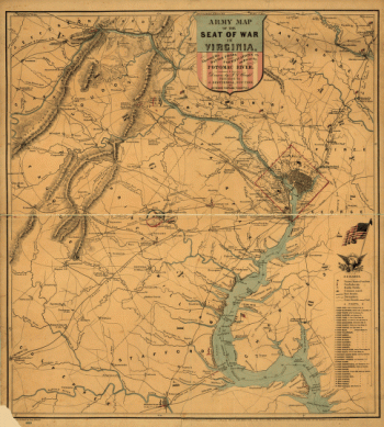 Army map of the seat of war in Virginia