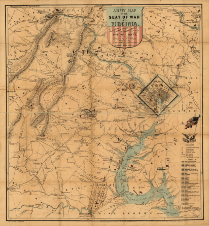 Army map of the seat of war in Virginia