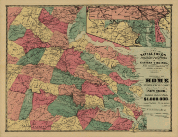The battle fields and military positions in eastern Virginia