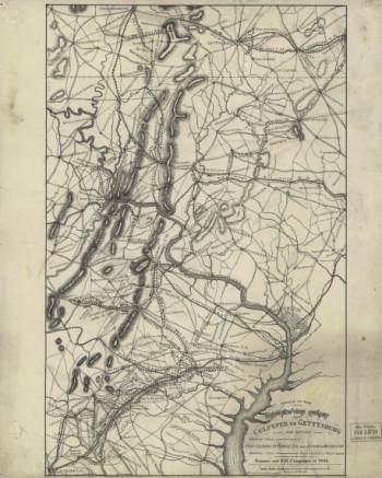Route of the Tenth New York Cavalry from Culpeper to Gettysburg and return