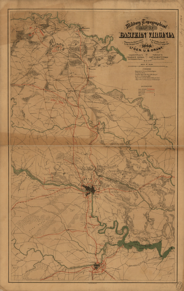 Military topographical map of eastern Virginia