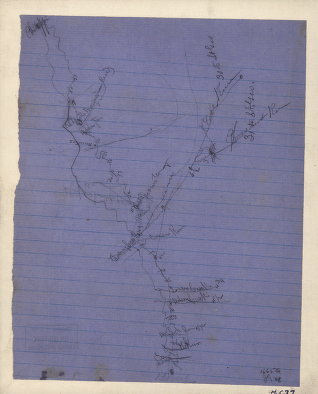 Rough sketch of the roads between Beverly, W. Va., Leadsville, Bealington, and Philippi, and Bealington and Meadowville, in the Rich Mountain area
