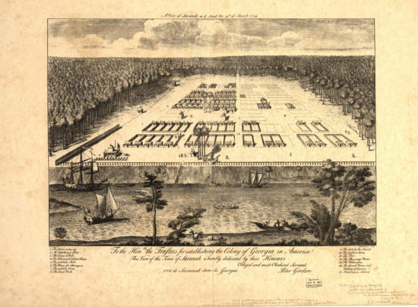 Savannah Georgia in 1734